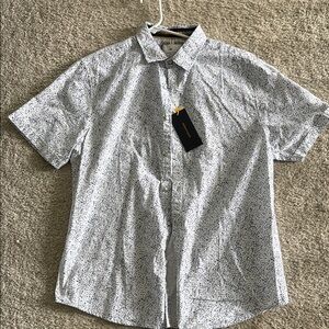 Denim & Flower White Casual Button Down Shirt